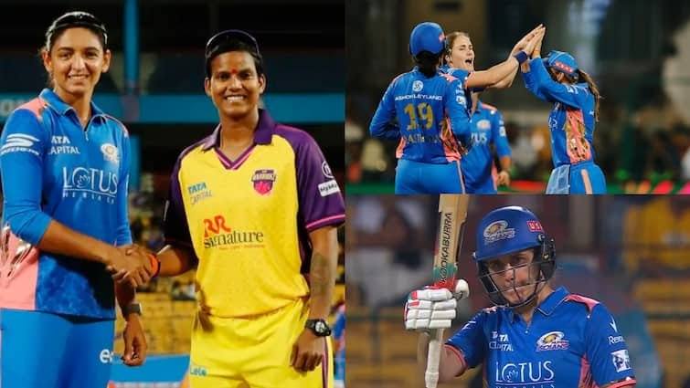 mumbai indians vs up warriorz full highlights wpl 2025 nat sciver brunt hayley mathews mi vs up womens premier league 2025