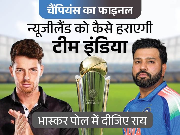 India Vs New Zealand Winning Chances; Champions Trophy Final Prediction | Cricket Poll | IND vs NZ फाइनल- दैनिक भास्कर पोल: भारत की जीत के कितने चांस, कितने रन बना पाएंगे विराट कोहली; दीजिए अपनी राय