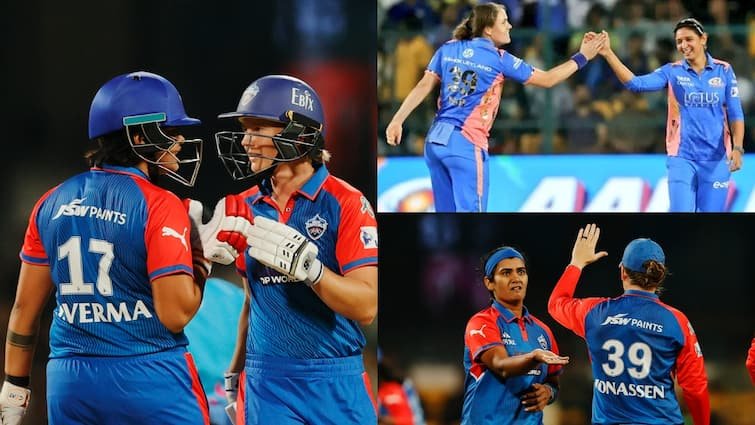 dc vs mi wpl 2025 highlights meg lanning shafali varma womens premier league mumbai indians vs delhi capitals