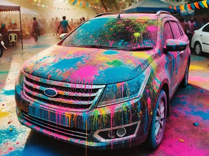 Car and bike painted in Holi colors | होली के रंग में रंग गई कार और बाइक: व्हीकल वॉश शैंपू से साफ होंगे रंगों के धब्बे, हार्ड डिटर्जेंट से बचें पेंट खराब हो सकता है