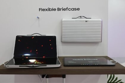 MWC 2025 Samsung showcase new foldable laptop concept transforms into a Flexible Briefcase know specifications