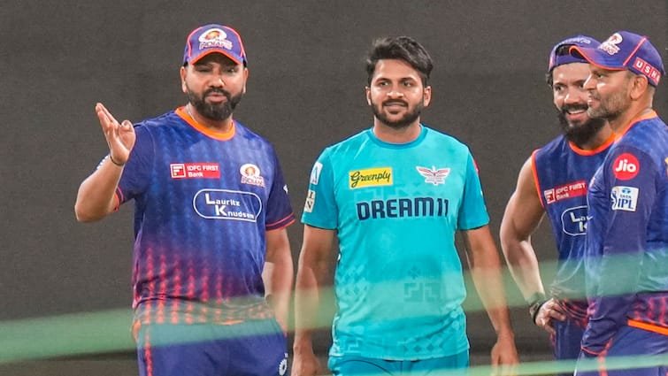 ipl 2025 rohit sharma roasts shardul thakur ahead mi vs lsg match at wankhede stadium video goes viral