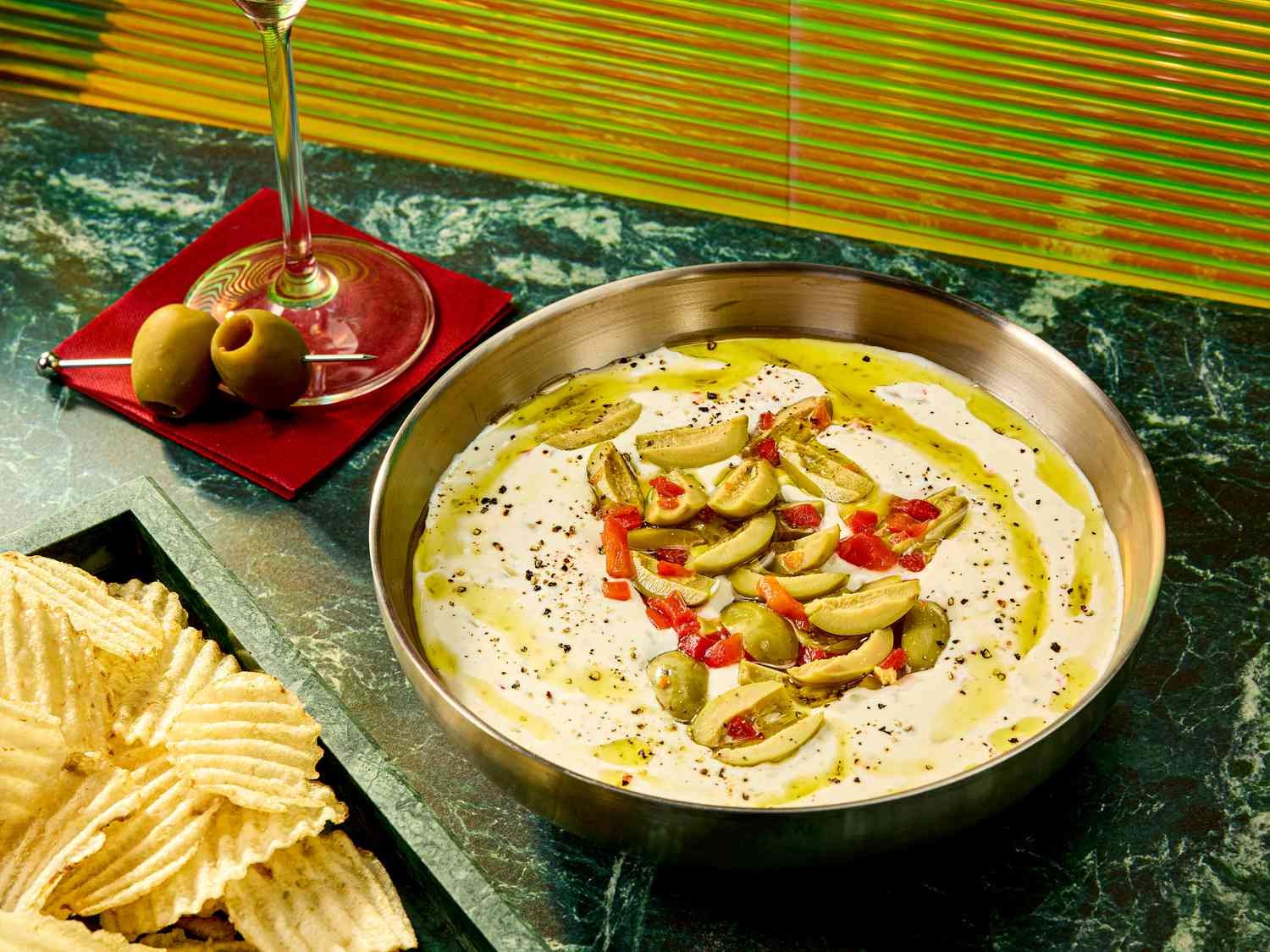 This Briny, Cheesy Dip Is a Dirty Martini Lover’s Dream