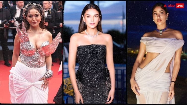 Cannes 2025 Aditi Rao Hydari Janhvi Kapoor Sonam Chhabra Karan Tacker Black Look Photos Viral