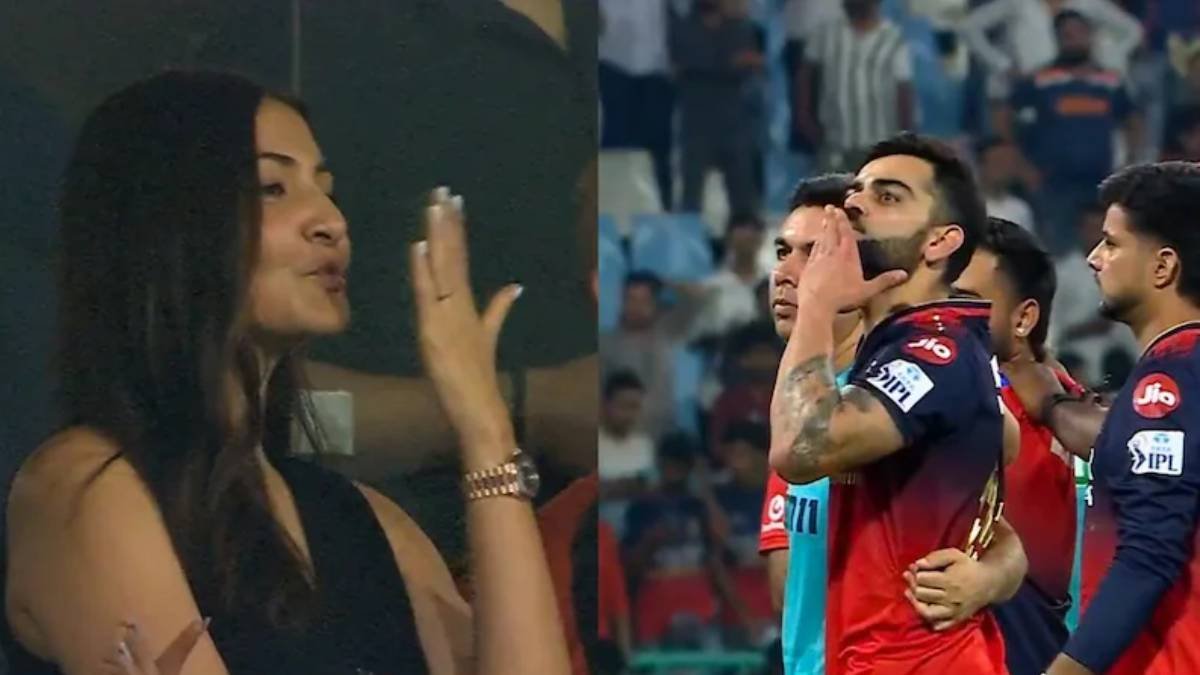 RCB की जीत के रोमांच के साथ रोमांस! विराट कोहली ने किया कुछ ऐसा, ब्लश करते-करते एक्ट्रेस ने भी दी फ्लाइंग किस