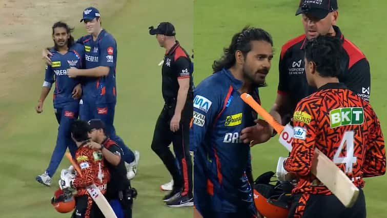 why abhishek sharma and digvesh rathi fight during lsg vs srh match rishabh pant stops his player video goes viral