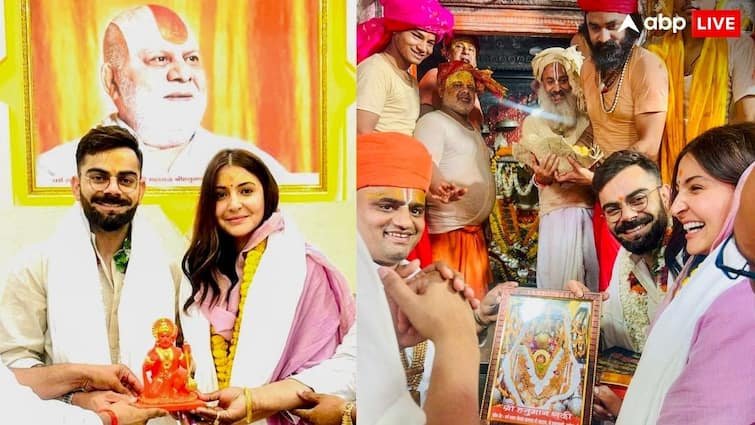 Virat Kohli reached Shri Ram Ayodhya Hanuman Garhi Temple with wife Anushka Sharma before playoff RCB